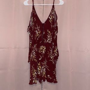 astr long sleeve floral romper